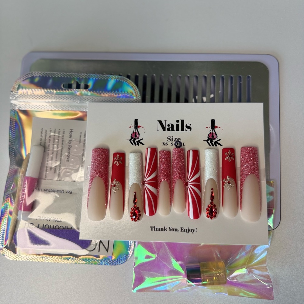 Christmas Nails | Custom Press On Nails | High Quality Nails | Handmade